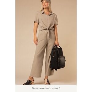 Wayre Cruiser Wide Leg Stretch Pull -On Travel Pant Lightweight Beige XS